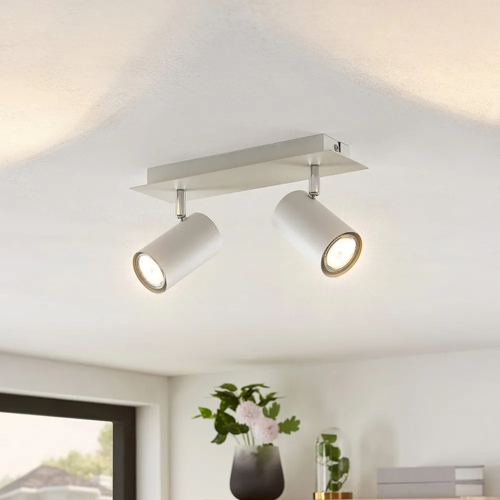 Lindby Gang|Loftlamper > loftspot Joffrey, 31 cm, 2 lyskilder, hvid, GU10