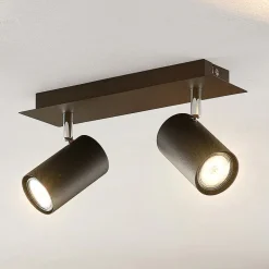 Lindby Gang|Loftlamper > loftspot Joffrey, 31 cm, 2 lyskilder, sort, GU10