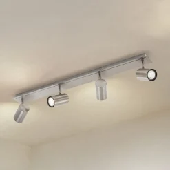 Lindby Loftlamper|Loftlamper > loftspot Joffrey, 80 cm, nikkel, 4 lyskilder, GU10