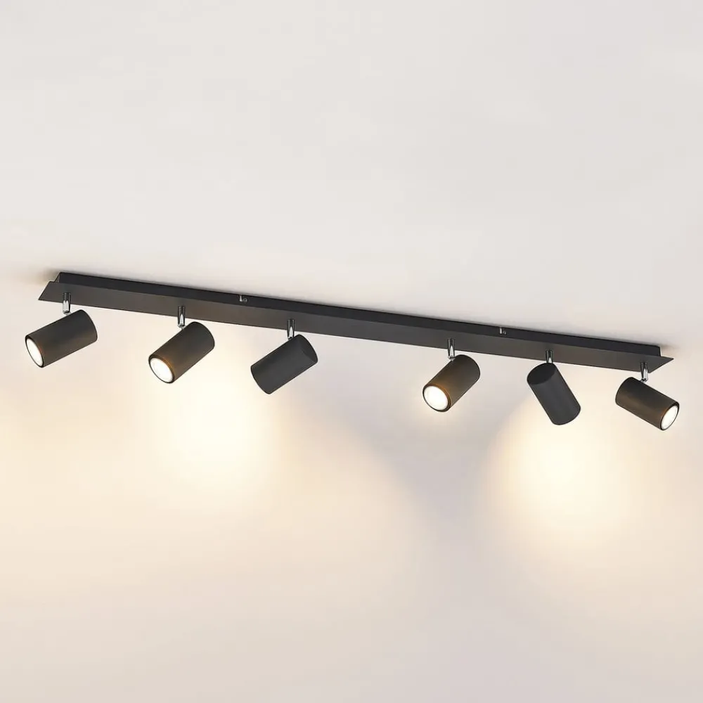 Lindby Gang|Loftlamper > loftspot Joffrey, 116 cm, sort, 6 lyskilder, GU10