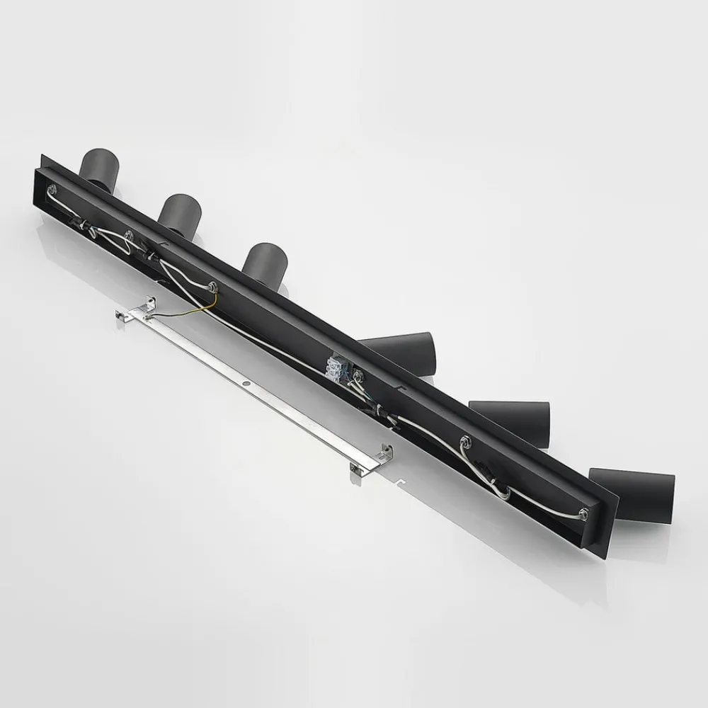 Lindby Gang|Loftlamper > loftspot Joffrey, 116 cm, sort, 6 lyskilder, GU10