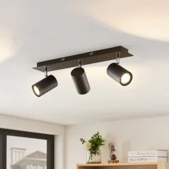Lindby Gang|Loftlamper > loftspot Joffrey, 49 cm, sort, 3 lyskilder, GU10