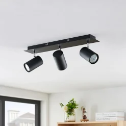 Lindby Gang|Loftlamper > loftspot Joffrey, 49 cm, sort, 3 lyskilder, GU10