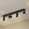 Gang|Loftlamper ^ Lindby loftspot Joffrey, 70 cm, sort, 4 lyskilder, GU10