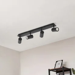 Gang|Loftlamper ^ Lindby loftspot Joffrey, 70 cm, sort, 4 lyskilder, GU10