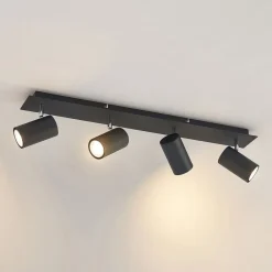 Gang|Loftlamper ^ Lindby loftspot Joffrey, 70 cm, sort, 4 lyskilder, GU10