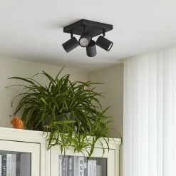 Lindby Arbejdsrum/Kontor|Gang > loftspot Jorell, sort, 20 cm, sort, 4 lyskilder.