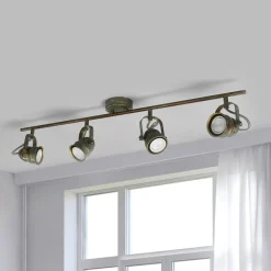 Lindby Loftlamper|Loftlamper > loftspot Leonor, 4 lyskilder, grøn, metal, 78 cm