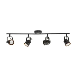 Loftlamper|Loftlamper ^ Lindby loftspot Leonor, 4 lyskilder, sort, metal, 78 cm