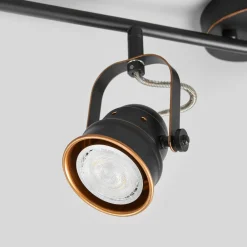 Loftlamper|Loftlamper ^ Lindby loftspot Leonor, 4 lyskilder, sort, metal, 78 cm