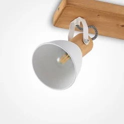 Gang|Loftlamper ^ Lindby loftspot Merela, hvid, 28 cm, 2 lyskilder, træ, E14