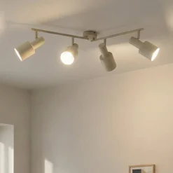 Lindby Arbejdsrum/Kontor|Gang > loftspot Ovelia, beige, 80 cm, 4 lyskilder, E27