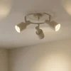 Lindby Arbejdsrum/Kontor|Loftlamper > loftspot Ovelia, beige, 3 lyskilder, metal, E27