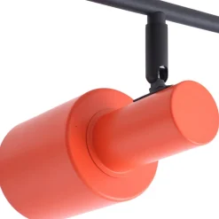 Arbejdsrum/Kontor|Loftlamper ^ Lindby loftspot Ovelia, orange/sort, 4 lyskilder, E27