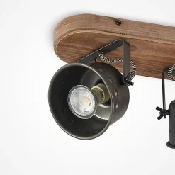 Gang|Loftlamper ^ Lindby loftspot Rubinjo, 45 cm, 3 lyskilder, træ, GU10