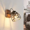 Lindby Væglamper|Væglamper > loftspot Rutger, 16 cm, 2 lyskilder, træ, bur, E14