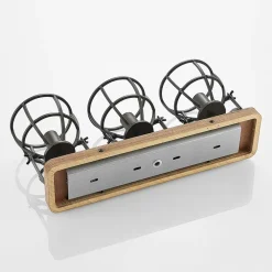 Lindby Loftlamper|Loftlamper > loftspot Rutger, 52 cm, 3 lyskilder, træ, bur, E14