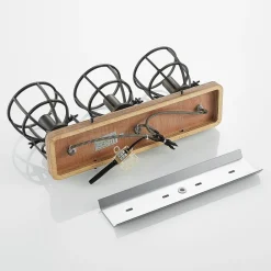 Lindby Loftlamper|Loftlamper > loftspot Rutger, 52 cm, 3 lyskilder, træ, bur, E14