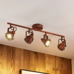 Lindby Loftlamper|Loftlamper > loftspot Scabra, 63 cm, rustbrun, 4 lyskilder, metal