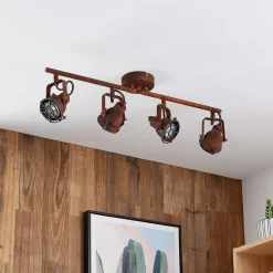 Lindby Loftlamper|Loftlamper > loftspot Scabra, 63 cm, rustbrun, 4 lyskilder, metal