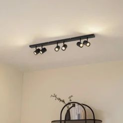 Lindby Loftlamper|Spotlights > loftspots Kardis, mørkegrå, 6 lyskilder, metal, GU10