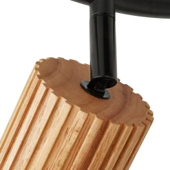 Gang|Loftlamper ^ Lindby loftspot Stralino, 3 lyskilder, Ø31cm, træ, GU10