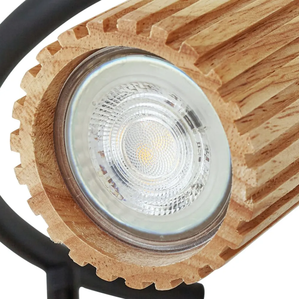 Gang|Loftlamper ^ Lindby loftspot Stralino, 3 lyskilder, Ø31cm, træ, GU10
