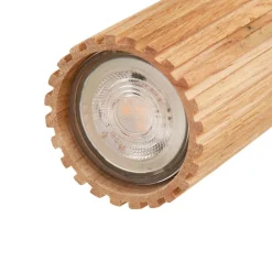 Spotlights|Loftlamper ^ Lindby loftspot Stralino, 4 lyskilder, længde 60 cm, træ