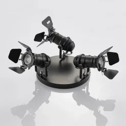 Lindby Loftlamper|Loftlamper > loftspot Tilen, 3 lyskilder, sort, metal, Ø 54cm