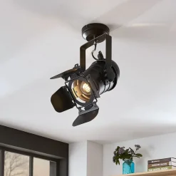 Lindby Gang|Loftlamper > loftspot Tilen, 1 lyskilde, sort, metal, 38 cm