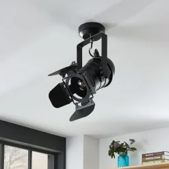 Lindby Gang|Loftlamper > loftspot Tilen, 1 lyskilde, sort, metal, 38 cm