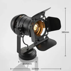 Lindby Gang|Loftlamper > loftspot Tilen, 1 lyskilde, sort, metal, 38 cm