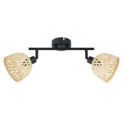 Lindby Loftlamper|Loftlamper > loftspot Youstin, 30 cm lang, bambus, 2-lys, E14