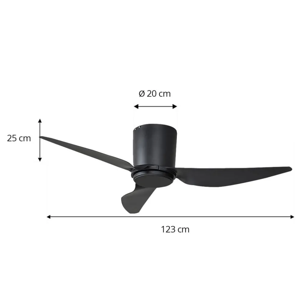Lindby Loftventilatorer > loftventilator Aulo, sort, DC, støjsvag, Ø 123 cm