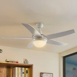 Lindby Loftventilatorer > loftventilator med lys Auraya, støjsvag, hvid, 130cm
