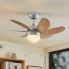 Lindby Loftventilatorer > loftventilator med lys Minja, sølv, støjsvag, 78 cm