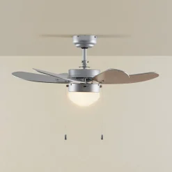 Lindby Loftventilatorer > loftventilator med lys Minja, sølv, støjsvag, 78 cm