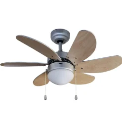 Lindby Loftventilatorer > loftventilator med lys Minja, sølv, støjsvag, 78 cm