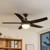 Loftventilatorer ^ Lindby loftventilator med lys Auraya, støjsvag, sort