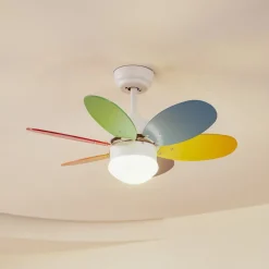 Loftventilatorer ^ Lindby loftventilator med lys Litur, støjsvag, Ø 77 cm, E27