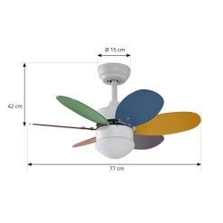 Loftventilatorer ^ Lindby loftventilator med lys Litur, støjsvag, Ø 77 cm, E27