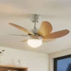 Loftventilatorer ^ Lindby loftventilator Minja, hvid, træ