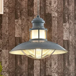 Lindby Gang|Pendellamper > Louisanne pendellampe, Ø35cm, grågrøn, metal, glas