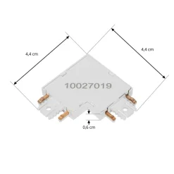 Lindby Elektroniske Materialer|Skinnesystem > L-stik Lumaro, 90°, hvid, kantet, sæt med 2 stk