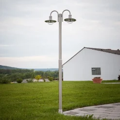 Lindby Lygtepæle > lygtepæl Damion, 200 cm, 2 lyskilder, E27, IP44