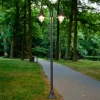 Lindby Lygtepæle > Madea udendørslampe, grå, 2 lyskilder, 212 cm, E27, IP44