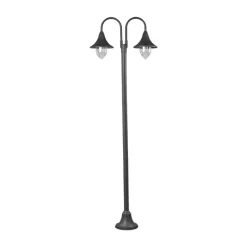 Lindby Lygtepæle > Madea udendørslampe, grå, 2 lyskilder, 212 cm, E27, IP44