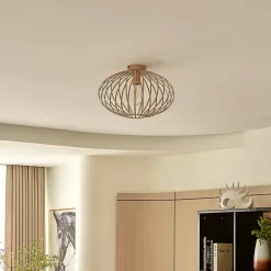 Lindby Gang|Loftlamper > Maivi loftslampe, beige, 40 cm, jern, bur
