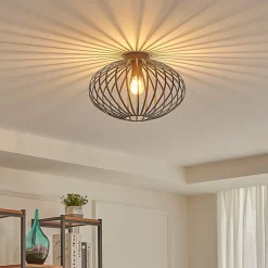 Lindby Loftlamper > Maivi loftslampe, sort, 40 cm, jern, bur