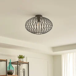 Lindby Loftlamper > Maivi loftslampe, sort, 40 cm, jern, bur